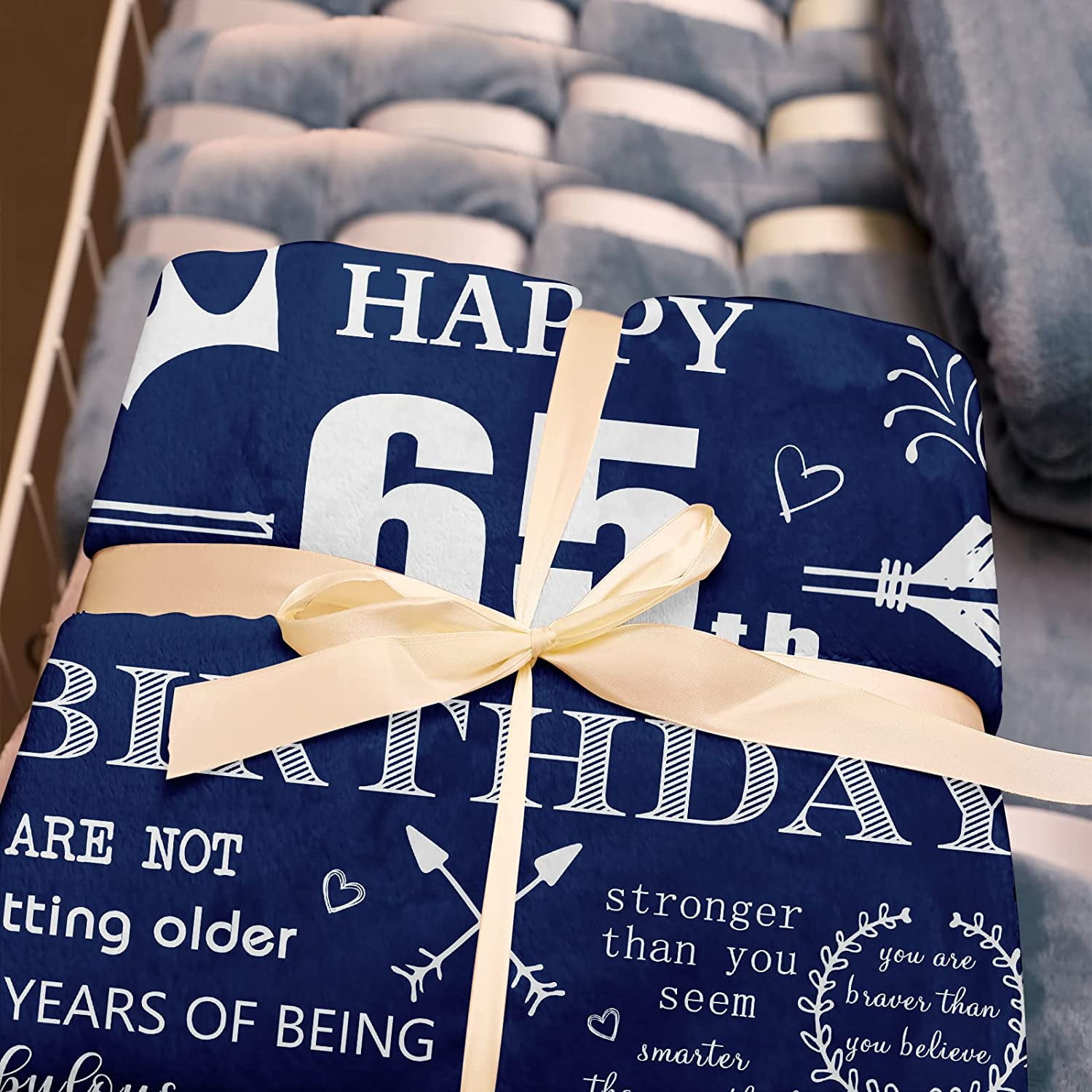 65th Birthday Gifts for Women, 65th Birthday Gifts for Men, 65th Birthday Decorations, 65th Birthday Decorations Men, Gifts for 65 Year Old Woman, Happy 65 Birthday Throw Blankets 60\u201d X 50\u201d - Walmart.com